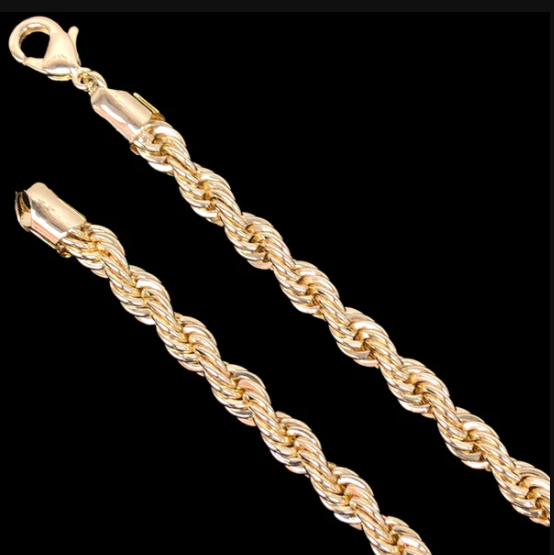 18K GOLD-FILLED 6MM ROPE CHAIN